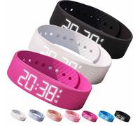 Mlthcig Fitsleeps Alarm Clock Watch, Fitsleeps Alarm Bracelet - Silent Vibration Wake-Up Sport Wristband, Wearable Waterproof Rechargeable Silent Vibrating Alarms for Heavy Sleepers(SET B)