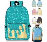 Mlthcig Ice Cream Drip Backpack Kawaii Shoulder Backpacks for Boys Girls Large Ice Cream Cone Travel Backpacks Side Pockets(verde)