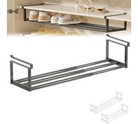 Mlthcig Slimdescent Cabinet Telescopic Shelf Shoes Rack, Retractable Expandable Shoe Rack Organizer for Closet, Upright Tall Skinny Slim Vertical Shoes Racks, Storage Narrow Standing Entryway(A)