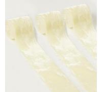 Mlurcu Nastro in velluto di seta, 5,1 cm, 2,7 m, con frange sfilacciate fatte a mano, stile rustico bohémien, bordo grezzo, color crema, per inviti di nozze, bouquet da sposa, confezioni regalo