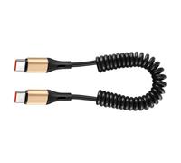 MLWSKERTY 240W Fast Speed Charging Cord Double USB C Port Spring Coiled Cable Support Data Transfer For Gamers And Professional Compact Space Charging Cable Type C