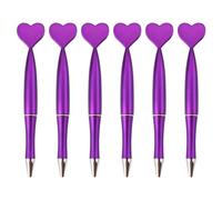 MLWSKERTY 6x Valentine's Day Heart Shaped Ballpoint Pens Plastic Ballpoint Pen with Black Ink for Office School Classroom Supplies