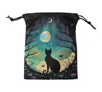 MLWSKERTY Borsa per carte di credito con coulisse per gioielli, divinazioni, tarocchi, in flanella, gioco oracoli, Hmk08