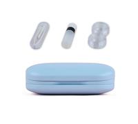 MLWSKERTY Contatti Lenes Box Set PU Componente Lens Box con Contatti Multifunzione Specchiato Custodia per Lenti Occhi Holder Donne Ragazze, Azzurro