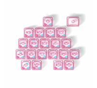 MLWSKERTY Creative Kitten Pattern Keyboards Keycaps in Soft Pink/Black with Heart Pattern Widely Fit for Mechanical Keyboards PC Material Keycaps