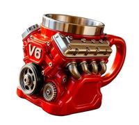 MLWSKERTY Heat Retention Engine Shape Mugs Sturdy Resin Exteriors with Comfortable Grip Handle for Commuters Nonrust Steel Lined Cup