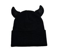 MLWSKERTY Ragazza Cartoon Devil Horn Knit Hat Y2K Party Hat Photo Props Hot Girl Party Holiday Hat Cute Angel Horn Devil Ear