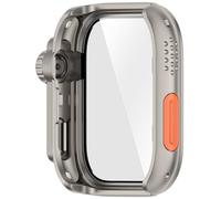 MLWSKERTY Scratch Resistant Case Skin for Watch Fit 4 Waterproof Screen Protector Shell Smartwatch Housing PC Glass Antidust PC Shell + Tempered Glass Protector