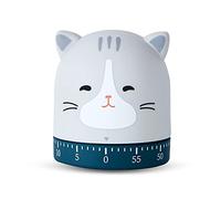 Mlysnd Contaminuti Cucina, Simpatico Forma Animale Animato Timer Cucina Divertenti Kitchen Timer Manuale, Rotazione Meccanica a Molla, per la Cucina e Uso Domestico (67x60x60mm, Gatto)