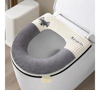 Mlysnd Copri Water WC Universal Sale, Copri Tavoletta WC Morbido, Copri Water Caldo, Accessori per Servizi Igienici 37x43cm (Grigio)