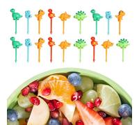 Mlysnd Obstgabeln Kinder, Spiesse für Snacks Kinder 18 Stück Mini-Dinosaurier-Obstpicks für Kleinkinder, niedliche Bento-Picks für Lunchbox-Dekorationszubehör