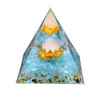 Mlysnd Orgonite Piramide, Orgonite, Cristal de Resina Piramide Energetica Kristall Pyramide Intarsiato Sfera di Fiore di Nasturzio per La Decorazione della Scrivania di Casa(Stile 2)