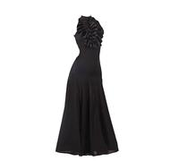 MLYYX Abiti da Ballo Classici per Donna Abbigliamento da Danza Moderna di Valzer A Collo Alto Costume da Tango Flamenco Abito da Performance di Salsa Senza Maniche,Nero,3XL