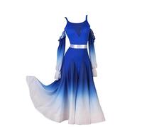 MLYYX Abiti per Esibizioni da Ballo da Ballo Gradiente Standard Costume Moderno Senza Schienale Professionale Senza Spalline Tango Waltz Addestramento da Ballo,RoyalBlue,XL