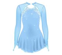 MLYYX Abito da Pattinaggio di Figura Classico Tuta da Competizione Professionale Abiti da Performance A Maniche Lunghe con Schiena Scoperta Costume da Ginnastica di Danza sul Ghiaccio,F,XL