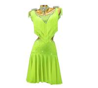 MLYYX Abito di Concorso di Danza Latina avanzata Professionale Tassel Abito Gonna da Danza Pratica Senza Maniche per Rumba Salsa Solo,A,L