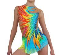 MLYYX Body da Ginnastica Completo Intero da Allenamento Costume da Ginnastica Ritmica Lucido Abito da Pattinaggio Artistico su Ghiaccio,Multi Colored,L