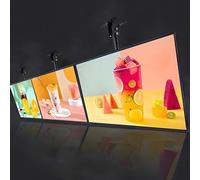MLYYYDSS Pannello Luminoso per pubblicità Televisiva Ultrasottile con Menu a LED per ristoranti, Schermo Luminoso per Poster Illuminato, 3 Pannelli per Menu retroilluminati a LED 60×90cm