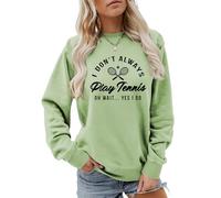 MLZHAN I Don't Always Play Tennis Felpa da donna Oh Wait Yes I Do Tops Divertente Detto Tennis Amante Camicie Pullover Cappotto, Verde oliva, XL