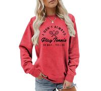 MLZHAN I Don't Always Play Tennis Felpa da donna Oh Wait Yes I Do Tops Divertente Detto Tennis Amante Camicie Pullover Cappotto, Rosso, XXL
