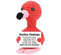 MLZTINGR Divertente fenicottero positivo | Peluche fenicottero fatto a mano | Supporto emotivo Axolotl peluche | simpatico animale all'uncinetto per la decorazione della scrivania