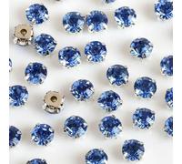 mm 5 mm 7 mm 8 mm Artigli d'Argento Strass Rotondi da Cucire per Ricamo Fai da Te Cristalli di Vetro Pietre Vestiti Vestito-Azzurro Chiaro-Strass Artiglio-7 mm 50 Pezzi