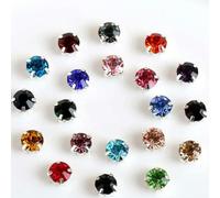 mm 5 mm 7 mm 8 mm Artigli d'Argento Strass Rotondi da Cucire per Ricamo Fai da Te Cristalli di Vetro Pietre Vestiti Vestito - mescola Colori Casuali - Strass Artiglio - 7 mm 50 Pezzi