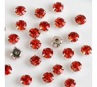 mm 5 mm 7 mm 8 mm Artigli d'Argento Strass Rotondi da Cucire per Ricamo Fai da Te Cristalli di Vetro Pietre Vestiti Vestito-Arancione-Strass Artiglio-7 mm 50 Pezzi