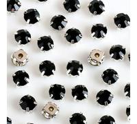 mm 5 mm 7 mm 8 mm Artigli d'Argento Strass Rotondi da Cucire per Ricamo Fai da Te Cristalli di Vetro Pietre Vestiti-Nero-Strass Artiglio-7 mm 50 Pezzi