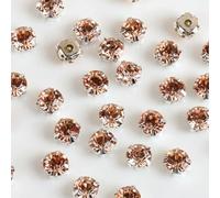 mm 5 mm 7 mm 8 mm Artigli d'Argento Strass Rotondi da Cucire per Ricamo Fai da Te Cristalli di Vetro Pietre Vestiti-Champagne-Strass Artiglio-7 mm 50 Pezzi