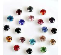 mm 5 mm 7 mm 8 mm Artigli d'Argento Strass Rotondi da Cucire per Ricamo Fai da Te Cristalli di Vetro Pietre Vestiti - mescola Colori Casuali - Strass Artiglio - 7 mm 50 Pezzi