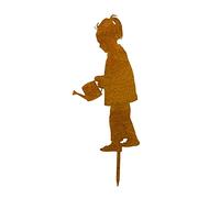 MM Steel Styles Stake Rustico a Forma di Annaffiatoio in Acciaio Corten Rosso Marrone