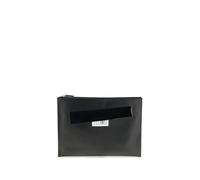 MM6 Black Calf Leather Bos Taurus Clutch Bag