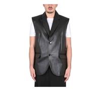 MM6 Maison Margiela - Leather Vest - - Jackets - Uomo - Nero - M