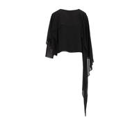 MM6 Maison Margiela - Top a Manica Lunga con Drappeggio Asimmetrico - - Blouses & Shirts - Donna - Nero - M