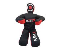 MMA Dummy Judo Grappling Dummy Punching Bag Brazilian BJJ Jiu Jitsu Sitting Position Dummy Wrestling Martial Arts Boxing Karate Training Dummy (UNFILLED) (Black Canvas, 47" (Inches) Kids)