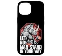 MMA Fighter Rhino Let No Man Stand Rinoceronte Arti Marziali Custodia per iPhone 15