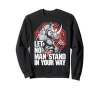 MMA Fighter Rhino Let No Man Stand Rinoceronte Arti Marziali Felpa