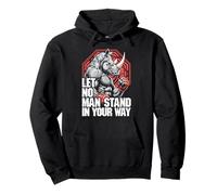 MMA Fighter Rhino Let No Man Stand Rinoceronte Arti Marziali Felpa con Cappuccio