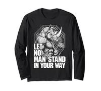 MMA Fighter Rhino Let No Man Stand Rinoceronte Arti Marziali Maglia a Manica