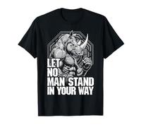 MMA Fighter Rhino Let No Man Stand Rinoceronte Arti Marziali Maglietta