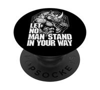 MMA Fighter Rhino Let No Man Stand Rinoceronte Arti Marziali PopSockets PopGrip Adesivo