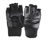 MMA Gloves - Mitts Lightweight Training for Grappling Sparring | PU Leather with Breathable Mesh, Half Finger Design, Secure Wrist Wrap for Kickboxing Karate Muays Men Thai Martial Arts Women
