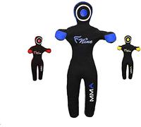 MMA Grappling Dummy, for Judo, Wrestling, Brazilian Jiu Jitsu, Submission And Throwing UNFILLED Canvas Bag (Black And Blue, 47")…