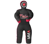 MMA Grappling Dummy, for Judo, Wrestling, Brazilian Jiu Jitsu, Submission and Throwing UNFILLED Canvas Bag (Black Red, 47 Inches (4 feet))