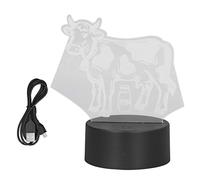 MMABEUTF 3D Dairy Cattle Night Light Night 7 Color LED LAMAD LAMPAGGIO USB Acrilico Switch per la camera da letto per bambini