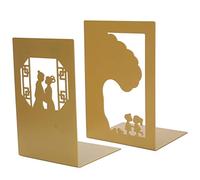 MMABEUTF Fermalibri in Metallo per Libri Pesanti, Organizza gli Scaffali della Biblioteca dell'Home Office, Set Fermalibri Lucido Antiruggine con Angoli Arrotondati, Supporto per (Innamorati