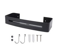 MMABEUTF Mensola per doccia da bagno, comoda soluzione di archiviazione, design salvaspazio, robusta e durevole, facile da appendere, stile versatile per gli elementi essenziali (Nero)