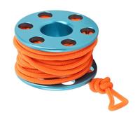 MMABEUTF Mulinello da dito per immersione subacquea Mini mulinello da dito in lega di alluminio con linea guida in nylon che si illumina al buio per immersioni subacquee in grotta (Blu)