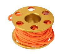 MMABEUTF Mulinello da dito per immersione subacquea Mini mulinello da dito in lega di alluminio con linea guida in nylon che si illumina al buio per immersioni subacquee in grotta (Oro)
